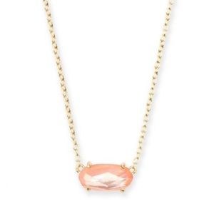 Kendra Scott ever necklace in peach mother of pearl